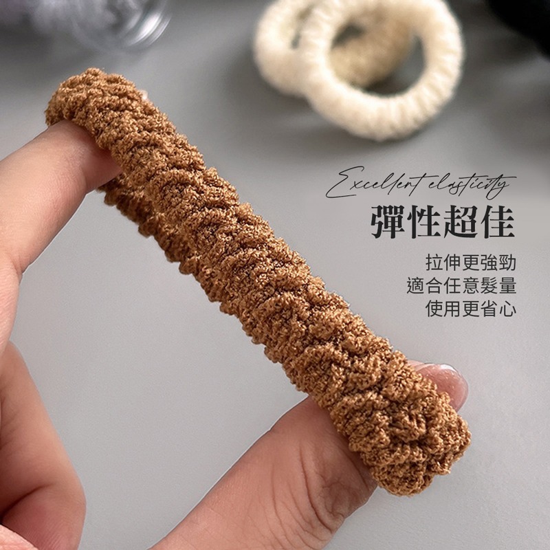 編織6條/8條髮圈 強拉不易斷 馬尾高彈力加粗毛巾髮圈 頭繩 簡約髮圈 耐用頭飾 髮繩 髮圈 髮飾【MF0123】-細節圖3