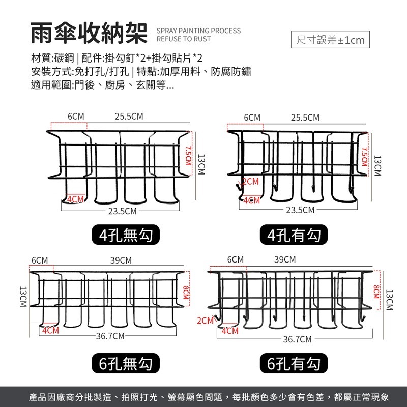 雨傘收納架 強力承重 掛鈎雨傘架 壁掛傘架 收納架 壁掛置物架 雨傘收納 簡約雨傘架 掛傘神器【SN0789】-細節圖8