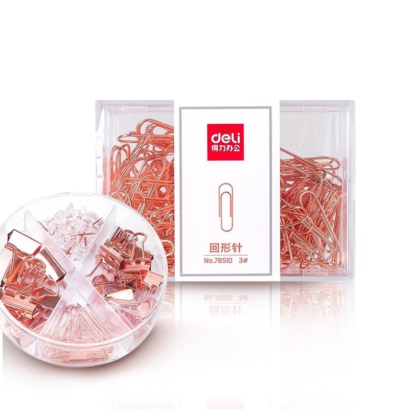 玫瑰金長尾夾 迴紋針 工字釘 強勁夾力 長尾夾 燕尾夾 文件夾 票據夾 金屬夾 圖釘 夾子 辦公文具【WJ0176】-細節圖2