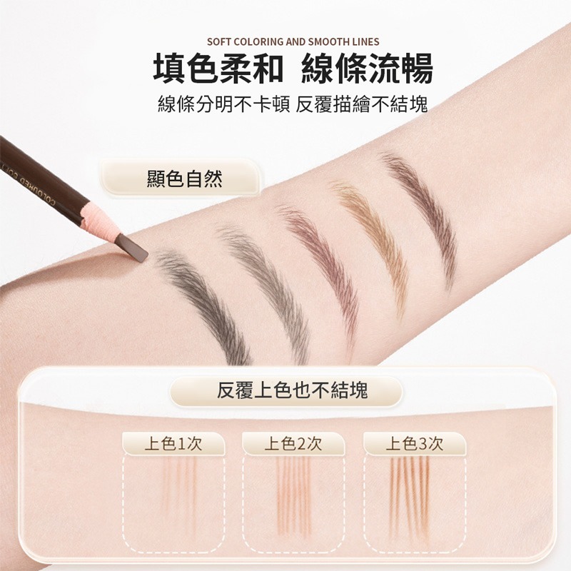 免削1818拉線眉筆 防水持久 不脫色 自然野生眉 撕拉式眉筆 砍刀眉筆 免削眉筆 防水眉筆 拆線眉筆【MZ0418】-細節圖5