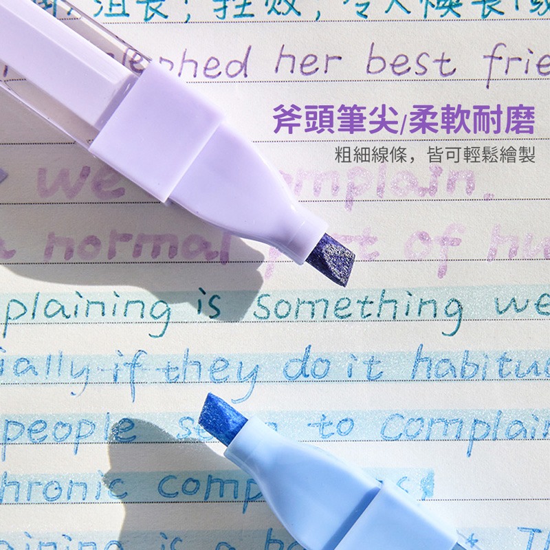 冰透閃粉螢光筆 不透墨 高顔值 多色手賬記號筆 螢光筆 記號筆 亮亮筆 手帳筆 馬克筆 麥克筆 彩繪筆【WJ0174】-細節圖5