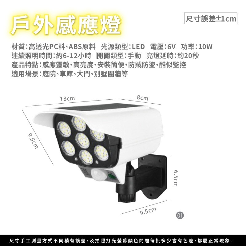 戶外感應燈 太陽能壁燈 人體感應 仿真監控燈  感應燈 太陽能感應燈 戶外燈 燈 監控燈【DZ0186】-細節圖11