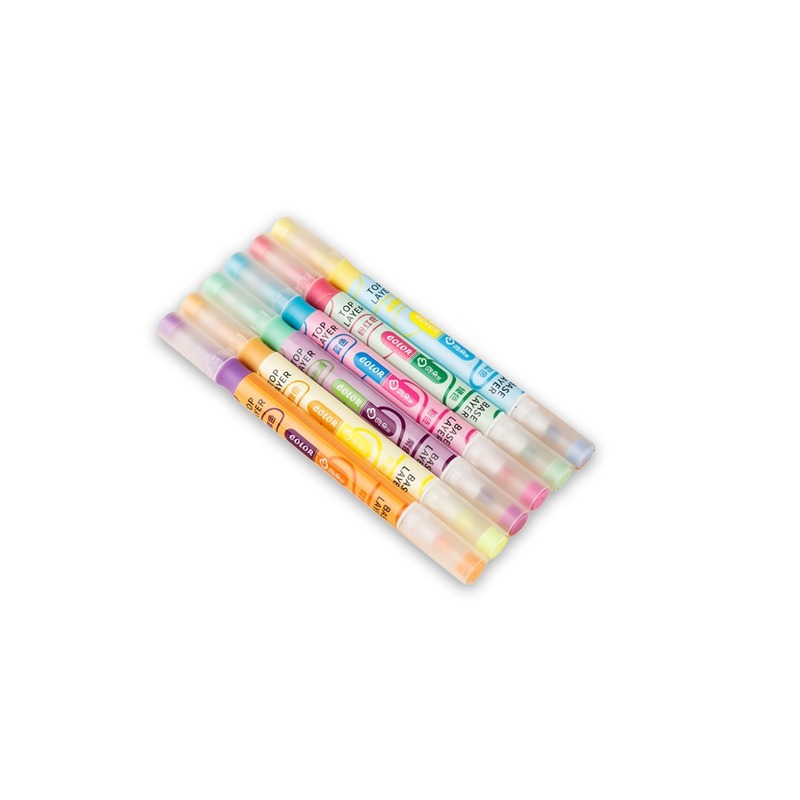 韓版疊色雙頭螢光筆 手帳 筆記 雙頭螢光筆 記號筆 粗細頭 彩色筆 螢光筆 文具用品 手帳塗鴉【WJ0173】-細節圖2