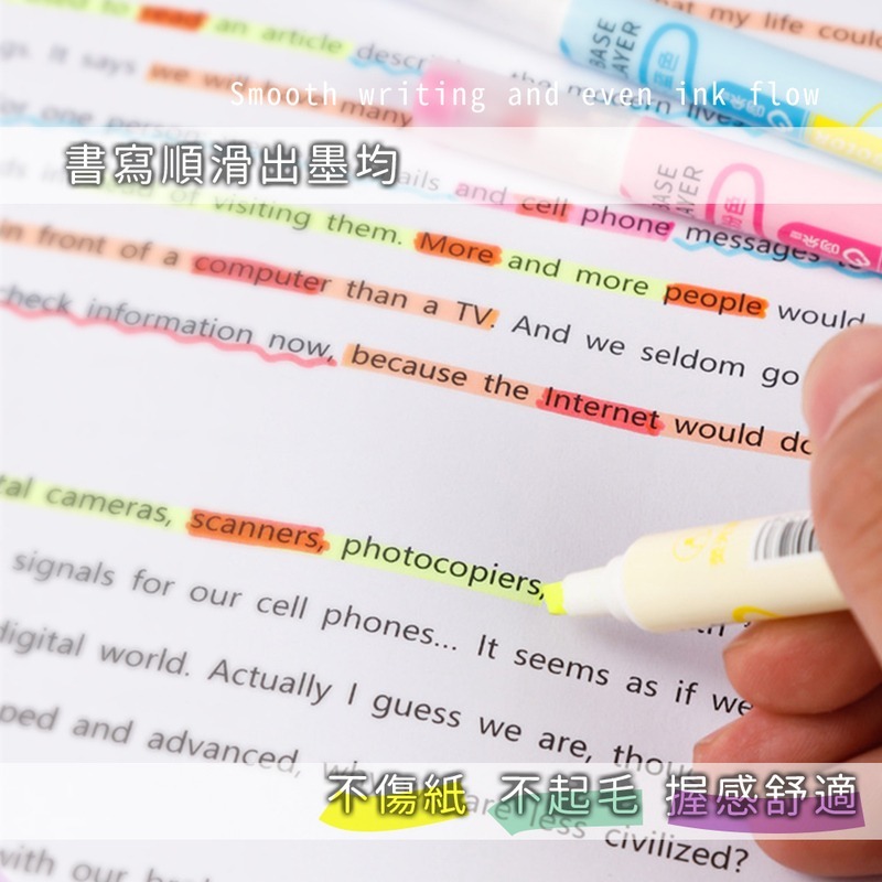 韓版疊色雙頭螢光筆 手帳 筆記 雙頭螢光筆 記號筆 粗細頭 彩色筆 螢光筆 文具用品 手帳塗鴉【WJ0173】-細節圖7