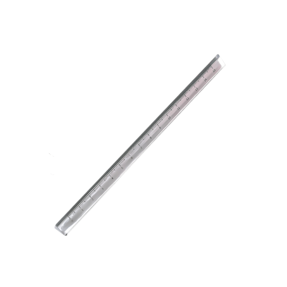 無印風 透明三角尺15cm 立體 尺 三稜尺 工程尺 製圖尺 繪圖尺 工程圖 直尺 文具 透明尺【WJ0180】-細節圖2