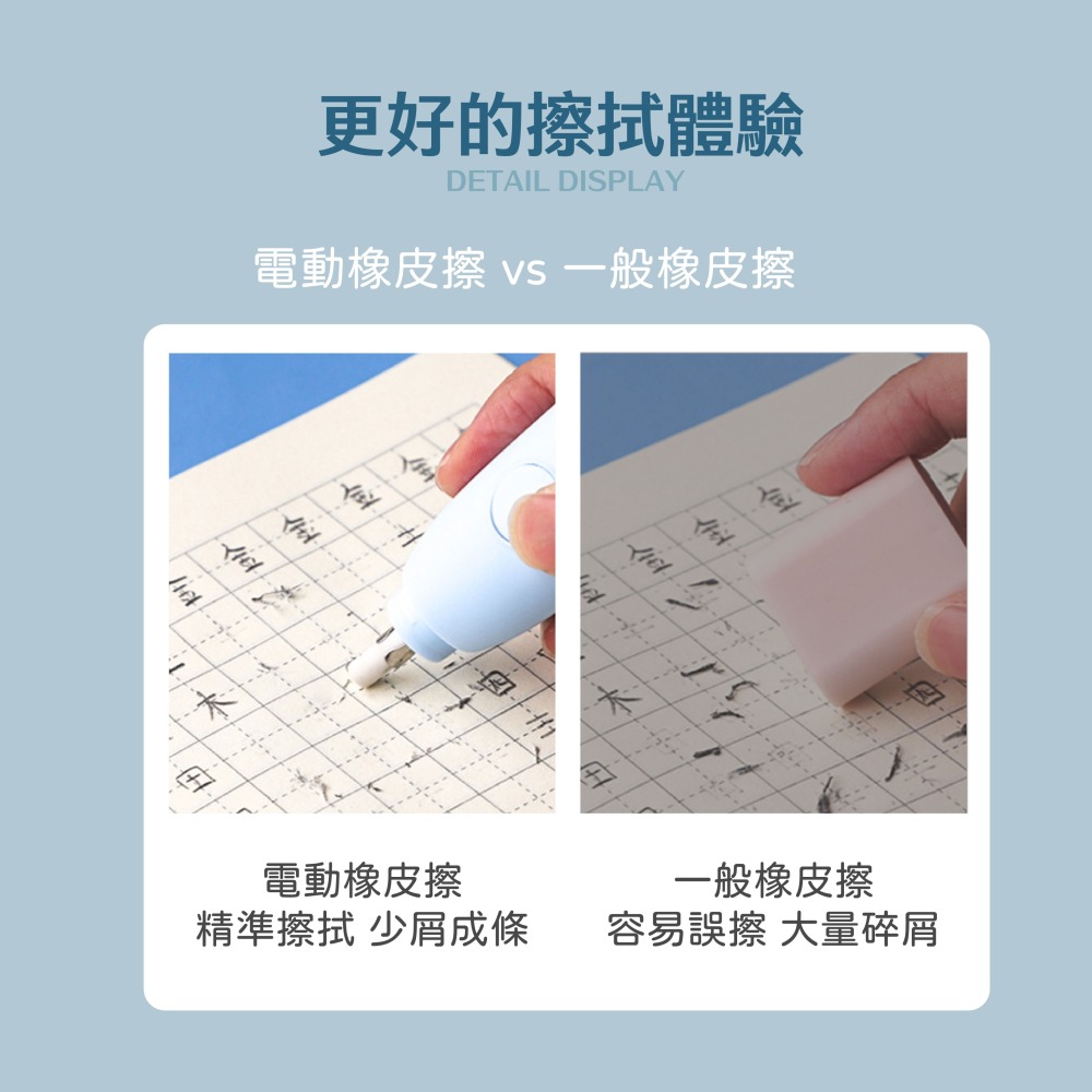 電動橡皮擦 橡皮擦 筆握橡皮擦 學生文具 修正用品 省力橡皮擦 素描繪畫必備 橡皮擦替芯【WJ0193】-細節圖5