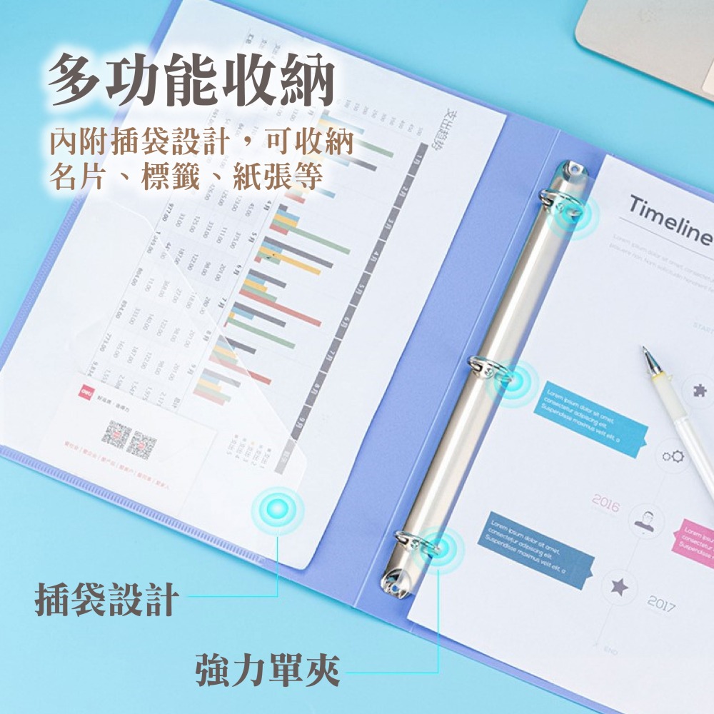 三孔文件夾 檔案夾 資料夾 文件夾 檔案收納 文件收納 辦公文具 三孔資料夾 活頁資料夾【WJ0196】-細節圖3