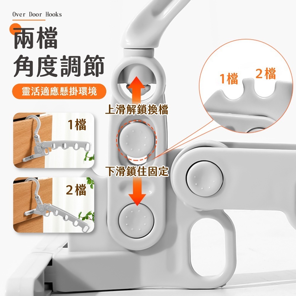 門後衣架 折疊5孔衣架 多孔衣架 摺疊衣架 旅行曬衣架 吊掛衣架 門上衣架 衣帽架 晾衣架 衣架【SN0800】-細節圖7