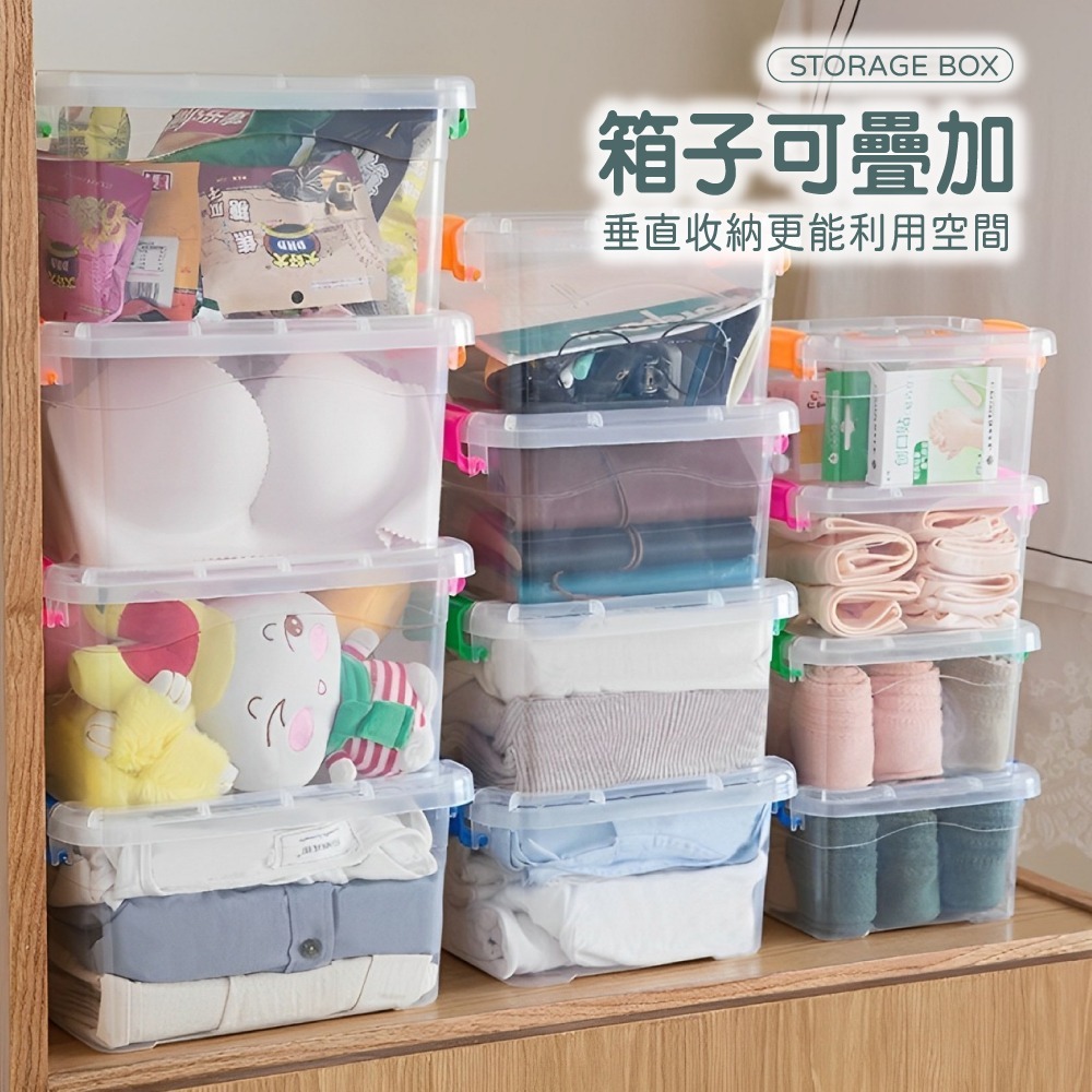 透明手提箱 手把收納盒 可提式整理盒 收納盒 收納箱 手提箱 收納 帶蓋收納盒 收納籃 玩具箱 整理箱【SN0812】-細節圖6