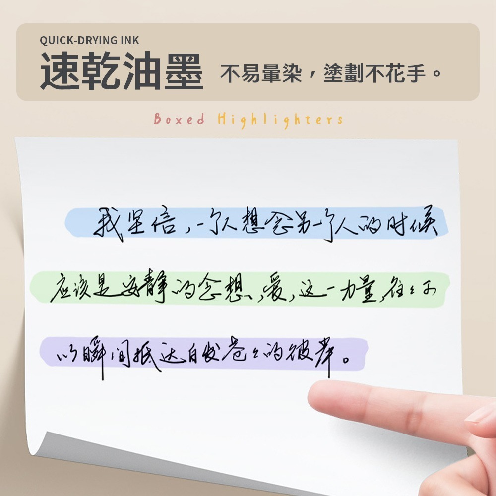 盒裝螢光筆 雙頭螢光筆 記號筆 標註筆 做筆記 畫重點 手帳塗鴉筆 透明筆盒 文具 學習 著色 五色【WJ0215】-細節圖4