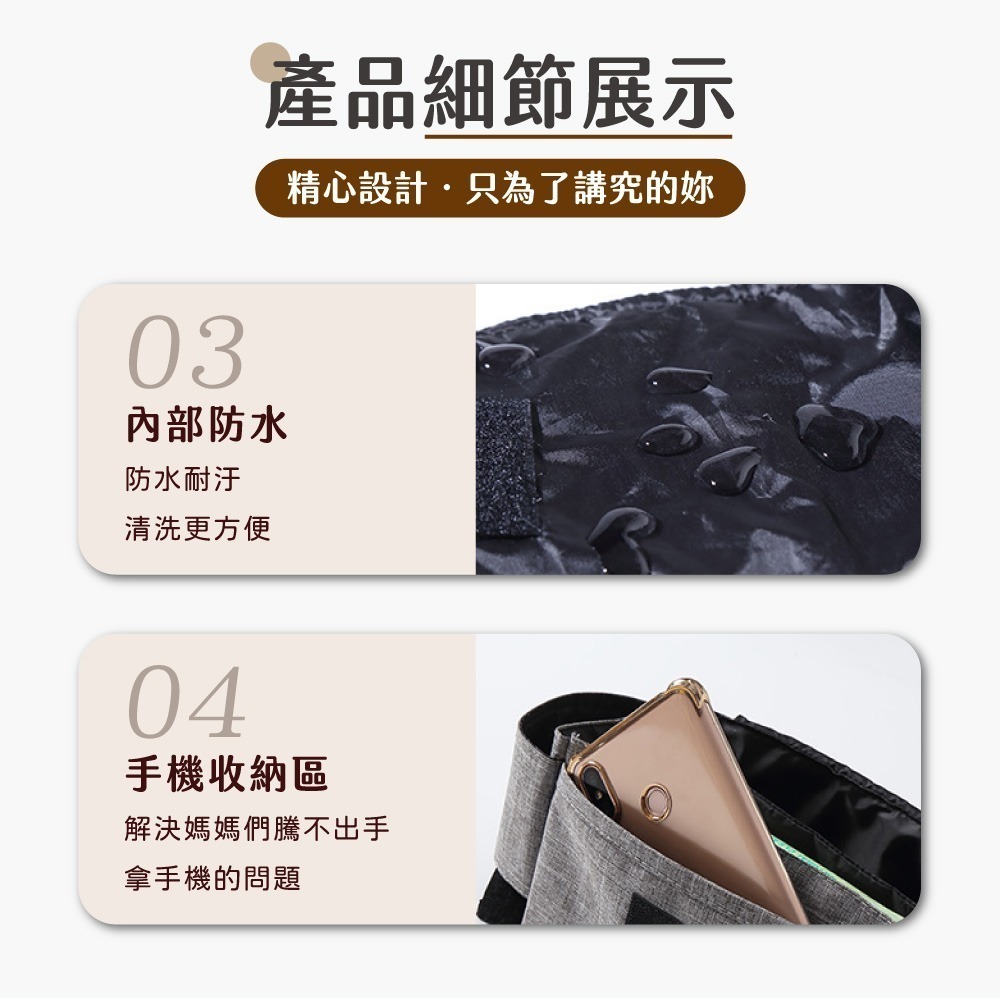 推車袋 韓版爆款 奶瓶包 媽媽包 萬用袋 推車掛袋 推車掛包 推車置物袋 推車收納袋 嬰兒推車配件【SN0825】-細節圖7