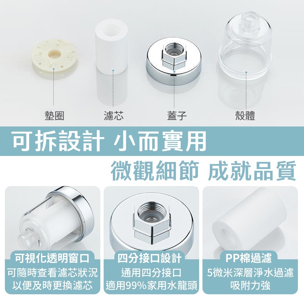 沐浴過濾器 水龍頭過濾器 洗衣機過濾器 前置過濾器 沐浴淨水器 蓮蓬頭過濾器 淋浴過濾器 蓮蓬頭 浴室【WY0260】-細節圖4