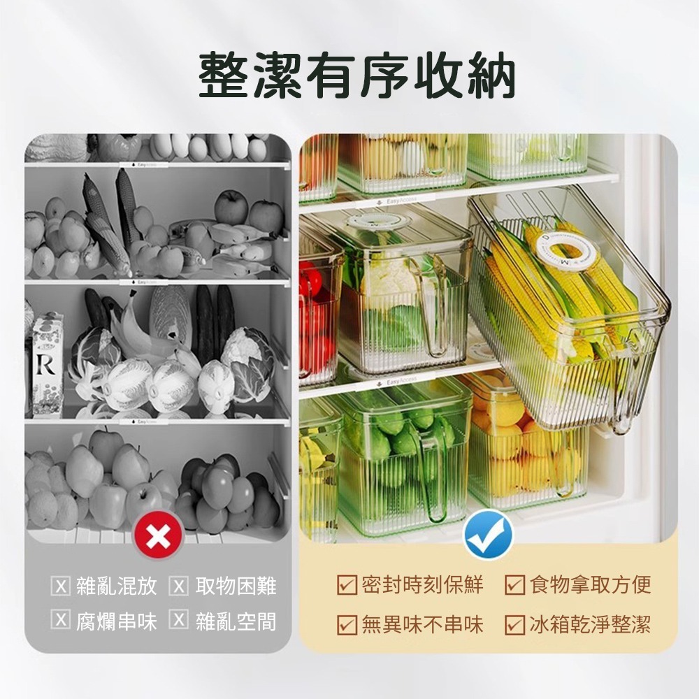可計時冰箱收納盒 冰箱抽屜 食物保鮮盒 冰箱收納盒 蔬果盒 瀝水保鮮盒 食材收納盒 保鮮盒 保鮮【CC0586】-細節圖2