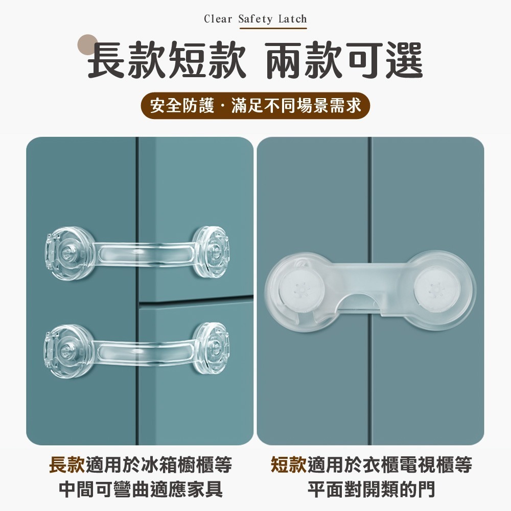 透明安全扣 防夾手 兒童安全鎖 櫥櫃扣鎖 防開扣 安全扣 抽屜鎖 防護鎖 冰箱鎖 透明安全鎖【JJ0902】-細節圖4