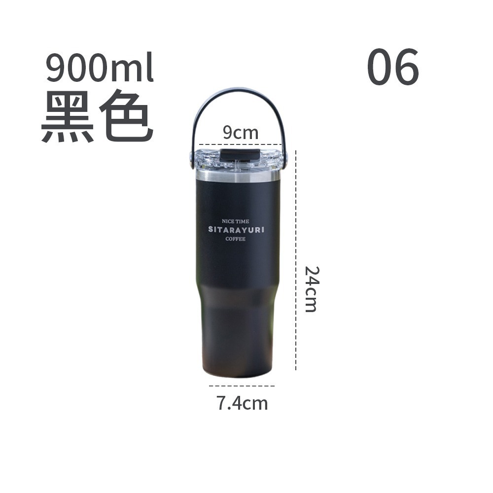 手提保溫杯 600ml 900ml 雙飲  環保杯 咖啡杯 隨行杯 手提杯 保冷杯 吸管保溫杯【CC0589】-規格圖8