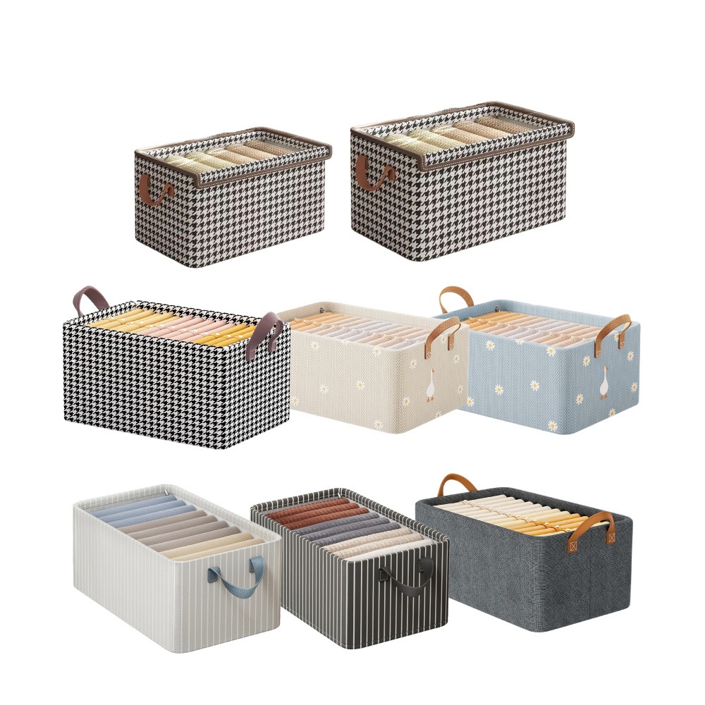 陽離子收納盒 衣物收納盒 帶鋼架 衣櫃收納 衣服收納盒 厚板 堆疊不塌 衣櫃收納 衣服收納 內衣收納【SN0797】-細節圖2