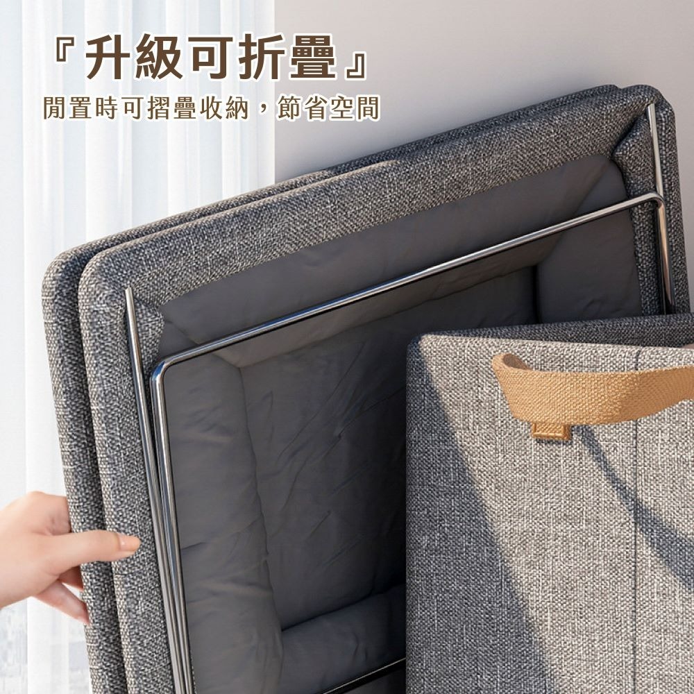 陽離子收納盒 衣物收納盒 帶鋼架 衣櫃收納 衣服收納盒 衣物收納箱 衣櫃收納 衣服收納 內衣收納【SN0797】-細節圖4