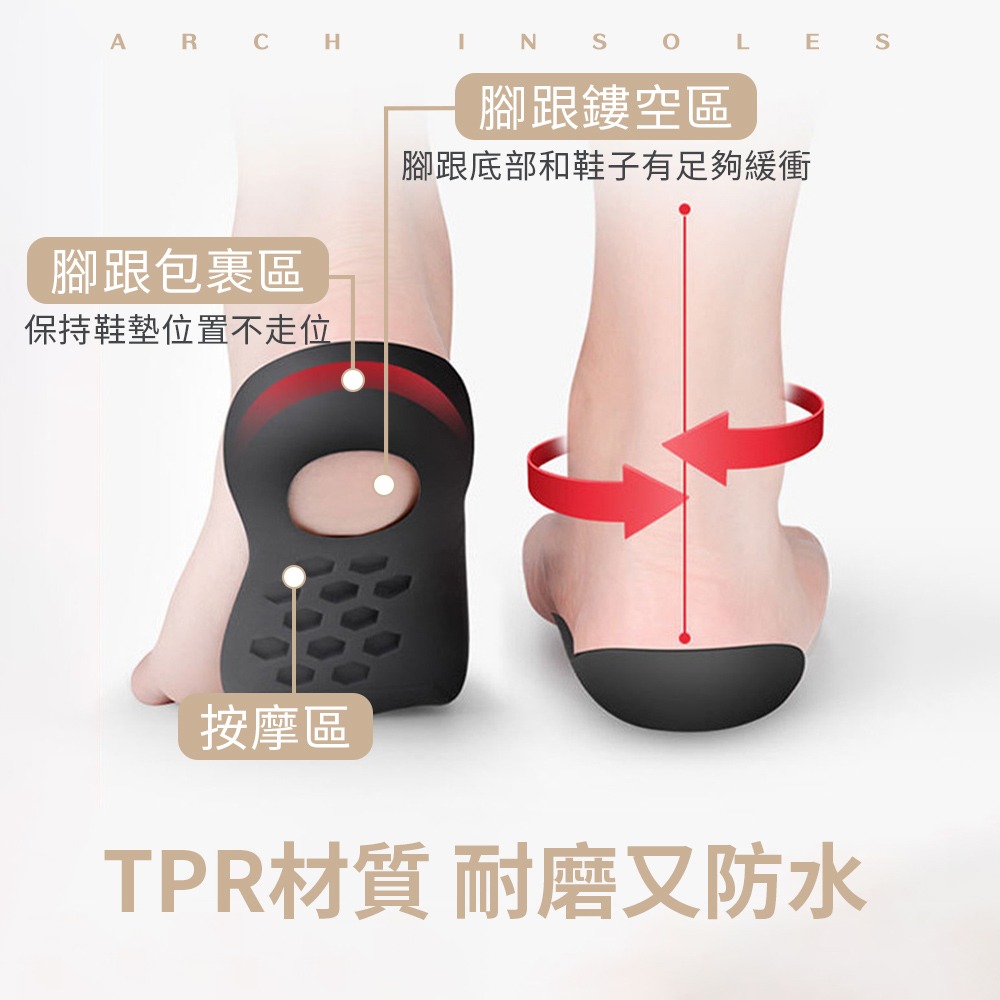 足弓鞋墊 足墊 鞋墊 足弓 久站鞋墊 防滑設計 足弓貼合 氣墊鞋墊 男女鞋墊 【JJ0917】-細節圖5