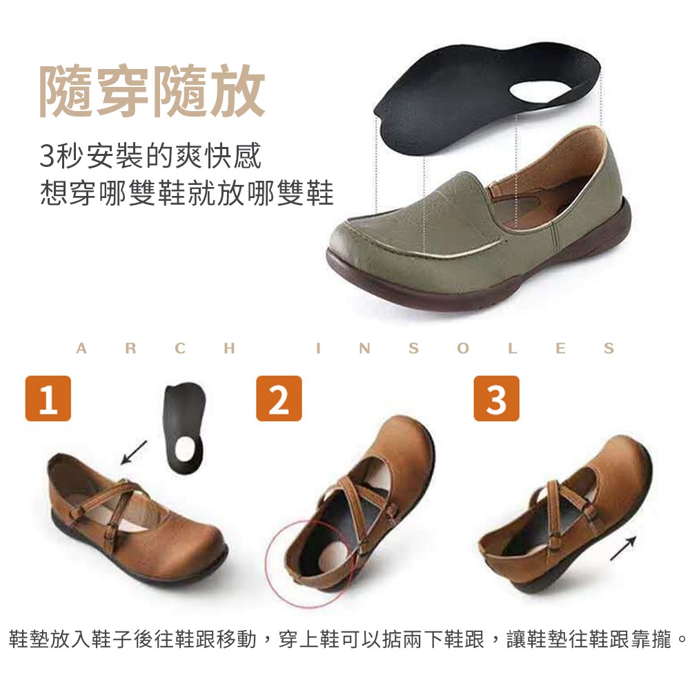 足弓鞋墊 足墊 鞋墊 足弓 久站鞋墊 防滑設計 足弓貼合 氣墊鞋墊 男女鞋墊 【JJ0917】-細節圖7