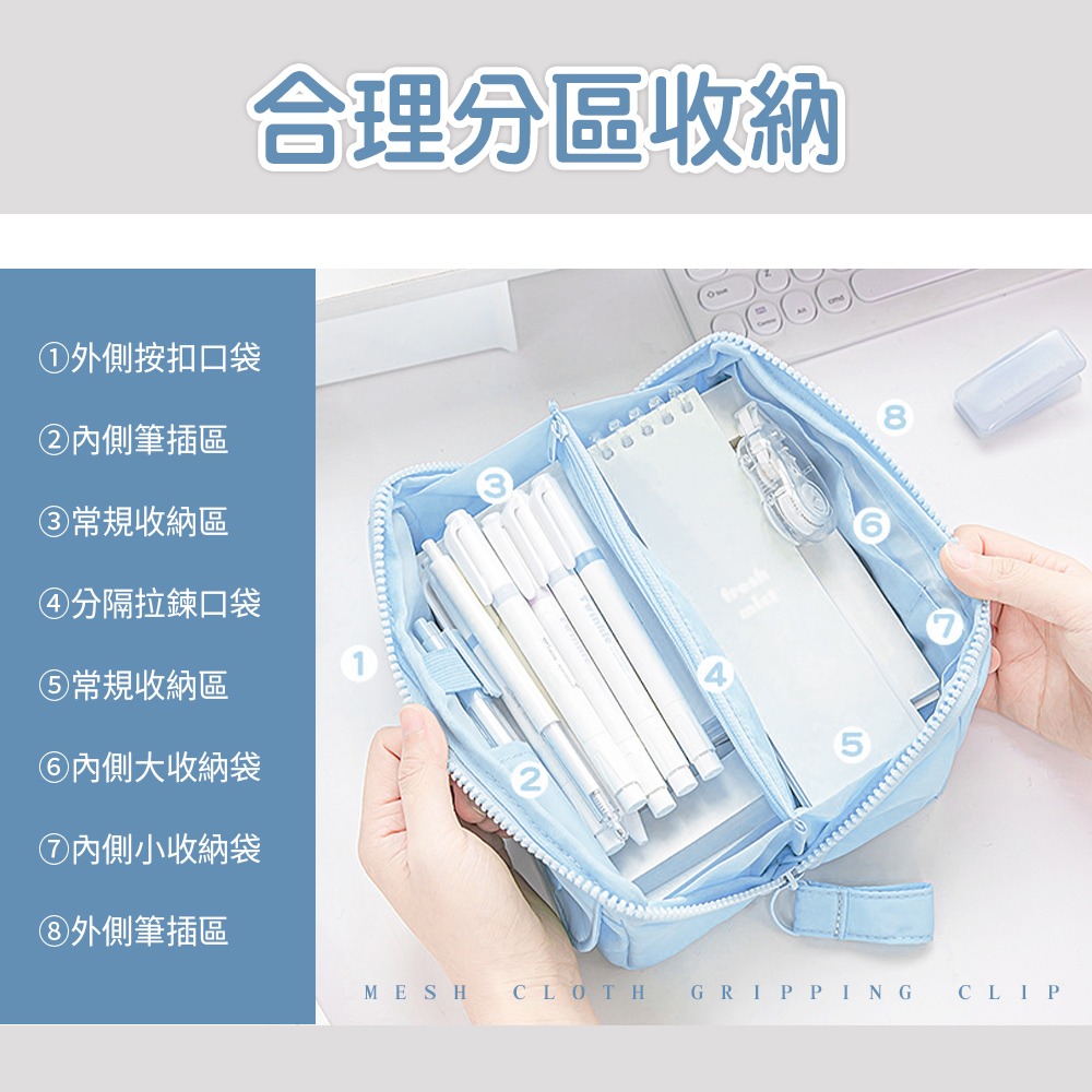 大容量筆袋 鉛筆盒 筆袋 多功能筆盒 筆盒 鉛筆盒 化妝包 旅行包 桌面收納 文具收納 學生文具【WJ0230】-細節圖5
