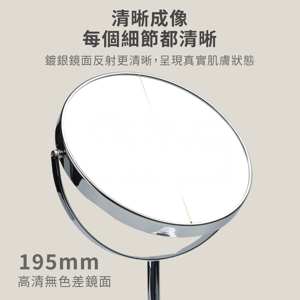放大化妝鏡 雙面化妝鏡 化妝鏡 雙面鏡 雙面桌鏡 3倍放大化妝鏡 雙面鏡子 高清放大 360度可旋轉【MZ0433】-細節圖3