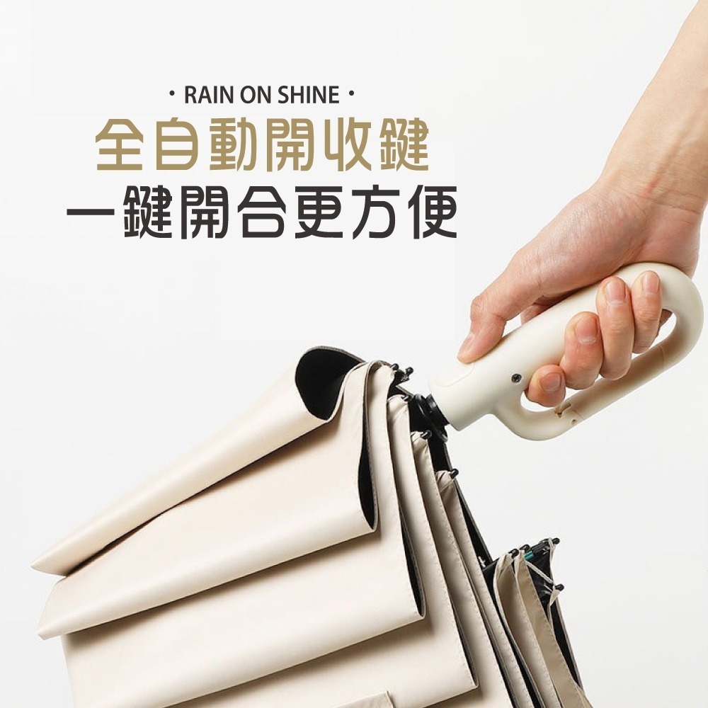 環扣自動傘 扣環雨傘 晴雨傘 太陽傘 遮陽傘 雨傘 摺疊傘 大雨傘 防風傘【HW0092】-細節圖4