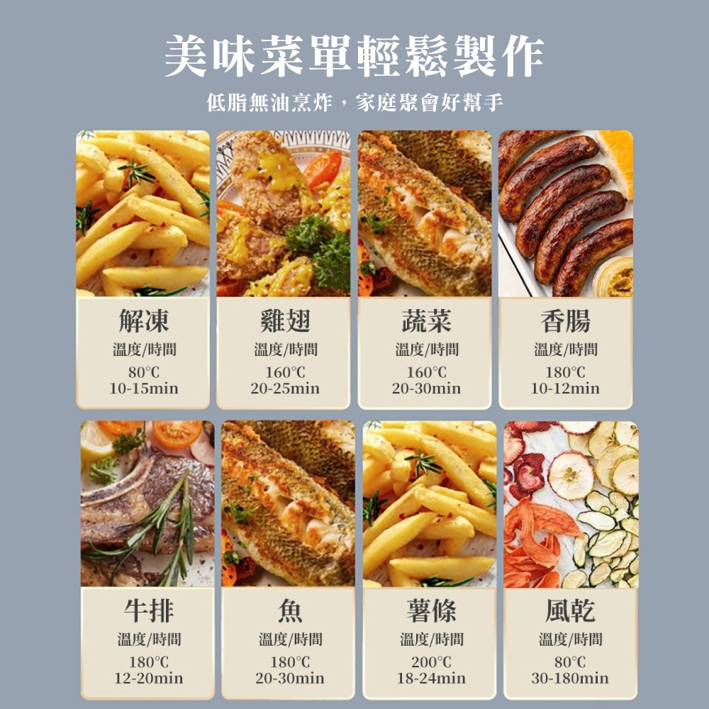 Glolux 晶鑽氣炸鍋 高硼矽玻璃 觸控面板 安全斷電 3.5L智能 全景可視觸控式 晶鑽玻璃 氣炸鍋【DZ0197】-細節圖7