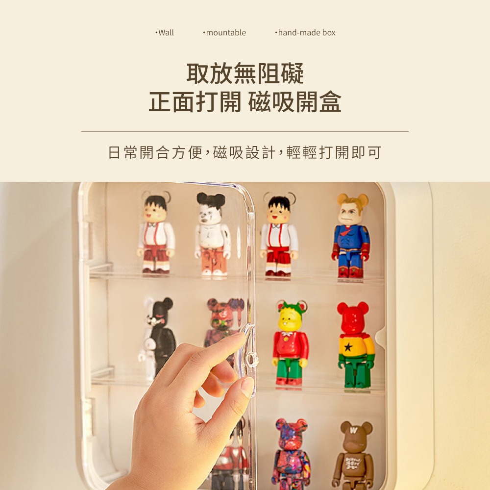 壁掛公仔展示盒 公仔盒 泡泡瑪特展示盒 盲盒展示盒 公仔展示櫃 展示櫃 拉布布展示盒 展示盒 收納盒【SN0880】-細節圖2