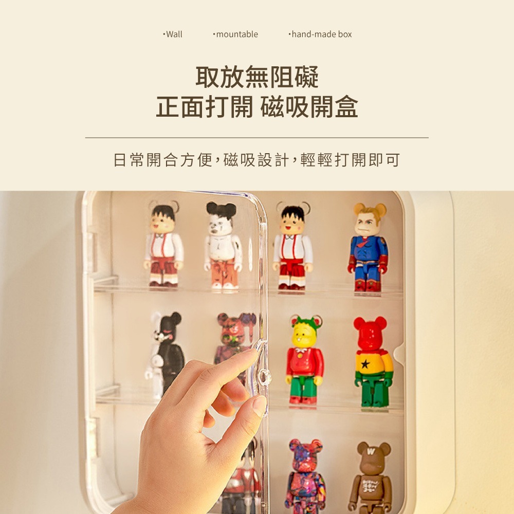 壁掛公仔展示盒 公仔盒 泡泡瑪特展示盒 盲盒展示盒 公仔展示櫃 展示櫃 拉布布展示盒 展示盒 收納盒【SN0880】-細節圖2