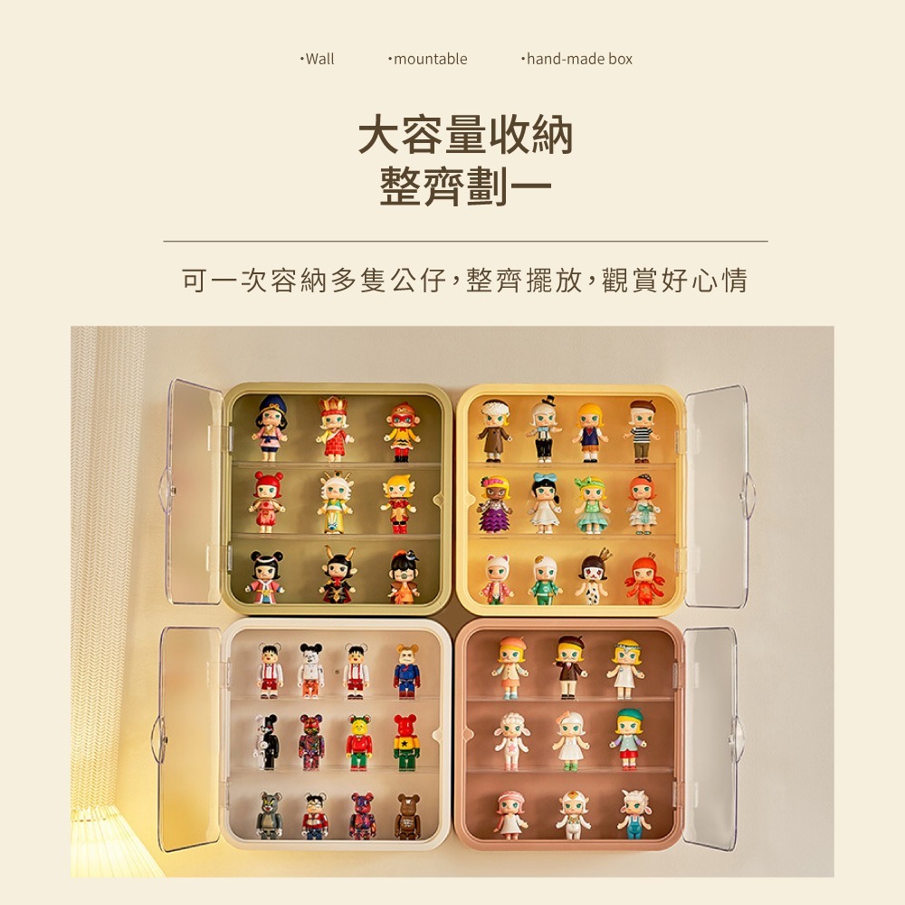 壁掛公仔展示盒 公仔盒 泡泡瑪特展示盒 盲盒展示盒 公仔展示櫃 展示櫃 拉布布展示盒 展示盒 收納盒【SN0880】-細節圖3