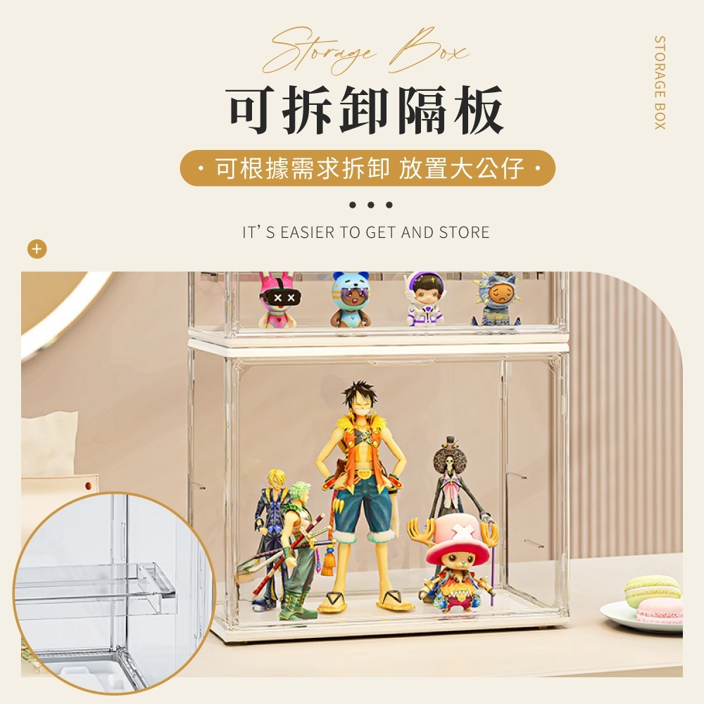 磁吸式公仔收納盒 公仔展示盒 盲盒展示盒 透明展示盒 透明收納盒 展示盒 扭蛋 萌粒展示盒 公仔盒 【SN0884】-細節圖5