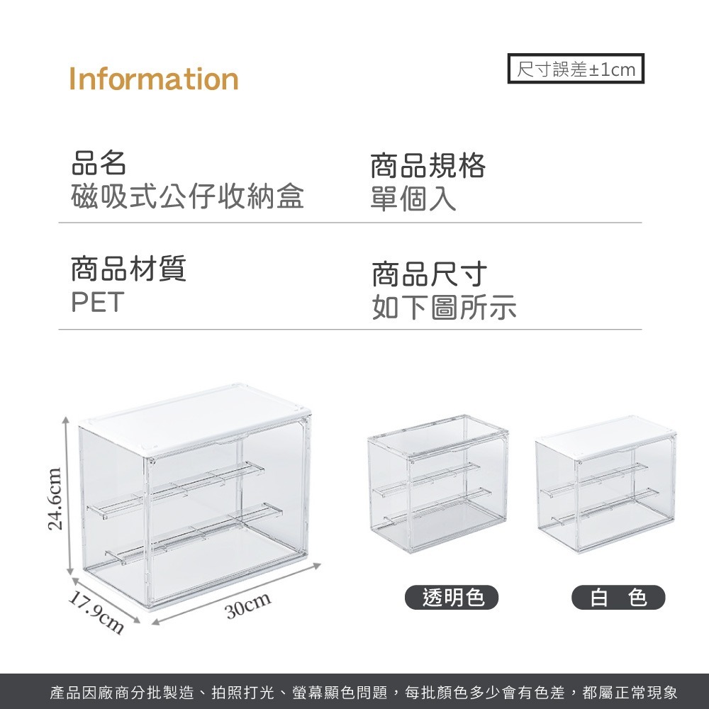 磁吸式公仔收納盒 公仔展示盒 盲盒展示盒 透明展示盒 透明收納盒 展示盒 扭蛋 萌粒展示盒 公仔盒 【SN0884】-細節圖8