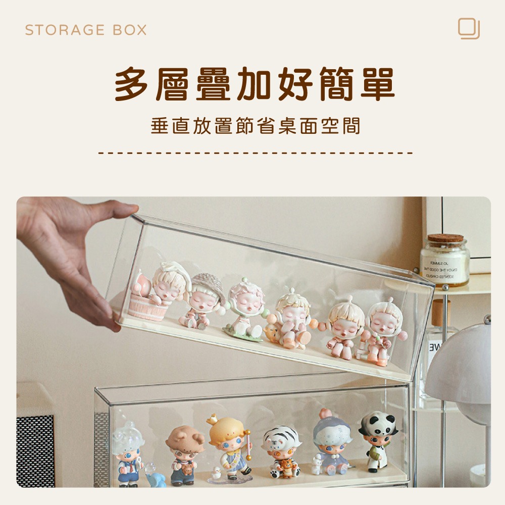 透明可疊加公仔盒 公仔展示 公仔收納 單層展示盒 公仔展示櫃 公仔櫃 模型展示盒 公仔收納盒 模型展示櫃 盲盒展示【SN-細節圖5