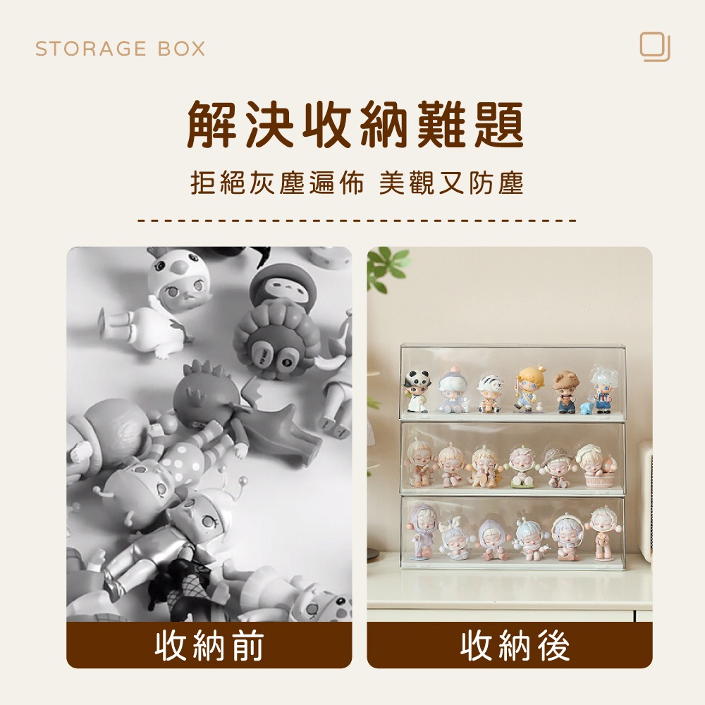 透明可疊加公仔盒 公仔展示 公仔收納 單層展示盒 公仔展示櫃 公仔櫃 模型展示盒 公仔收納盒 模型展示櫃 盲盒展示【SN-細節圖7