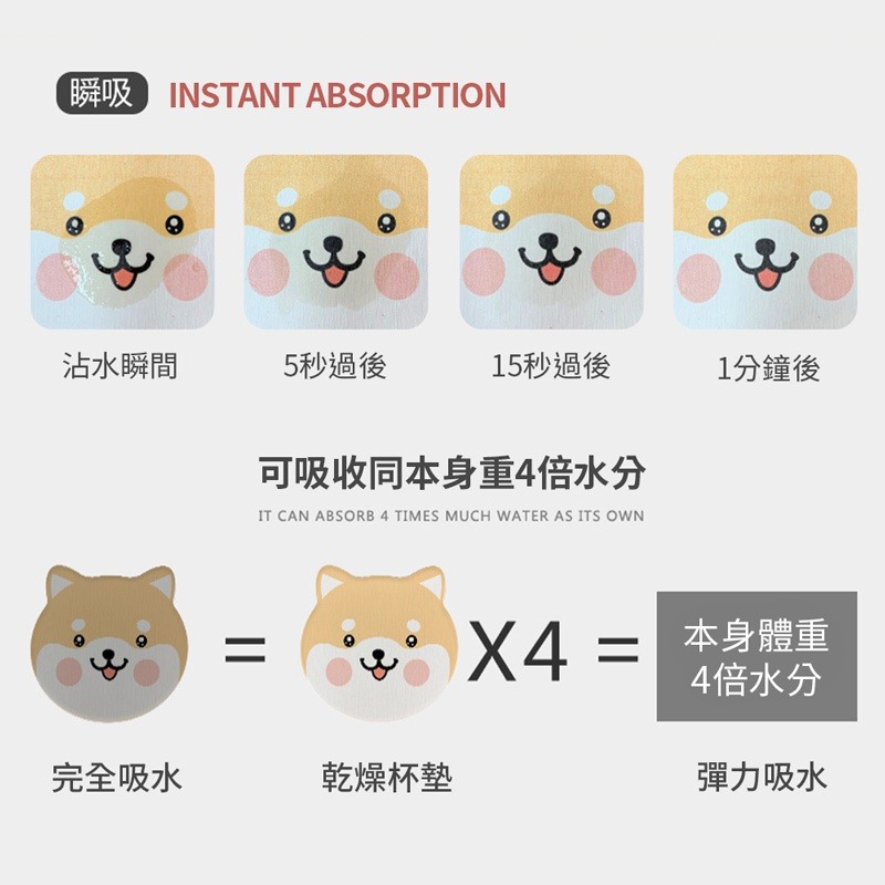 硅藻土動物杯墊 隔熱杯墊 咖啡杯墊 飲料墊 防霉除濕吸水杯墊 珪藻土 矽藻土 硅藻土 【JJ0402】-細節圖5