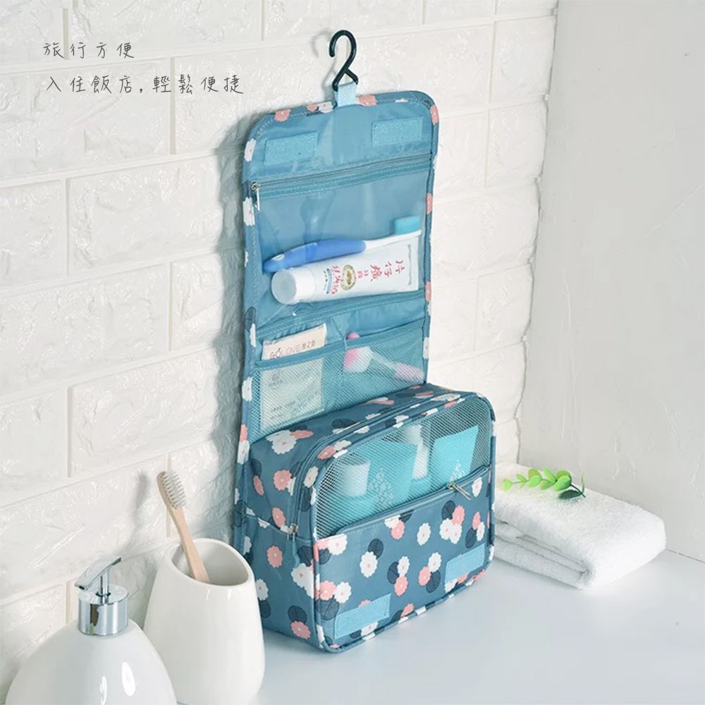 多色 掛式旅行 洗漱包 收納包 旅行專用 旅行收納包 多功能旅行洗漱包 盥洗包 化妝品收納 ins風 【SN0043】-細節圖6