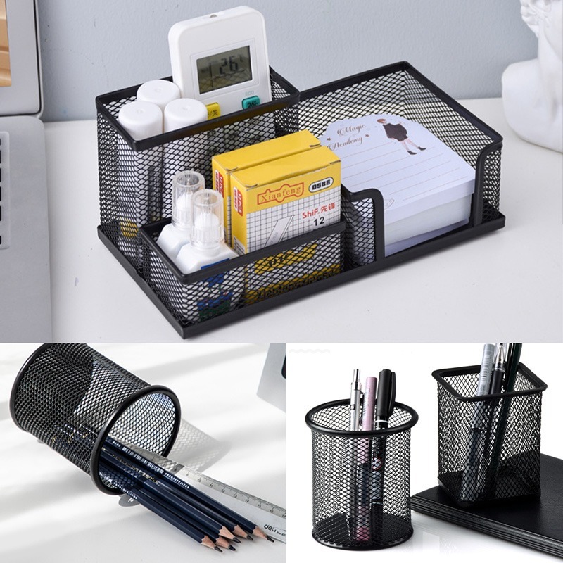 鐵藝筆筒 金屬多功能筆筒 創意鏤空網格金屬筆筒 桌面收納 筆筒 收納桶 收納 辦公用品 文具 文具收納【WJ0041】-細節圖7