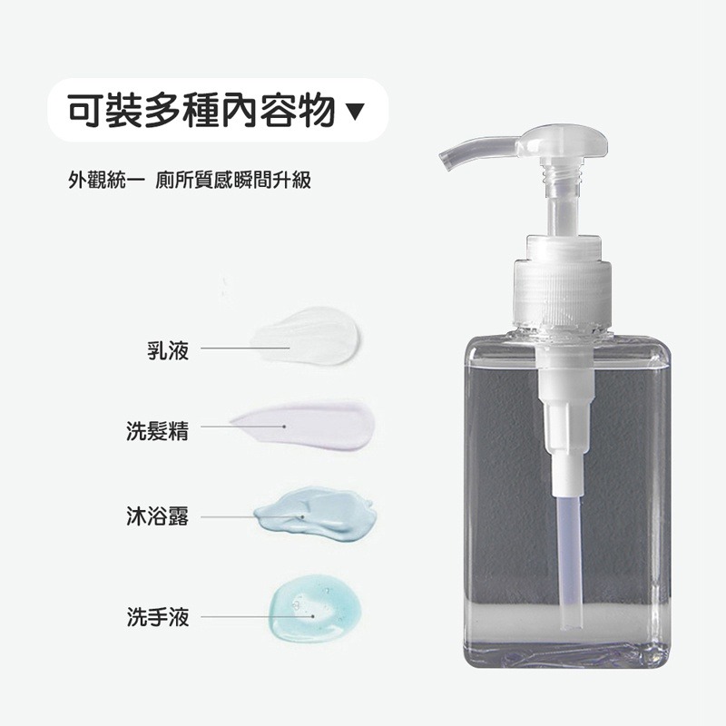 乳液按壓分裝瓶 按壓式乳液沐浴乳分裝瓶 按壓分裝四方瓶 洗髮精瓶 化妝品收納 日式分裝瓶 無印風分裝瓶 【WY0083】-細節圖3