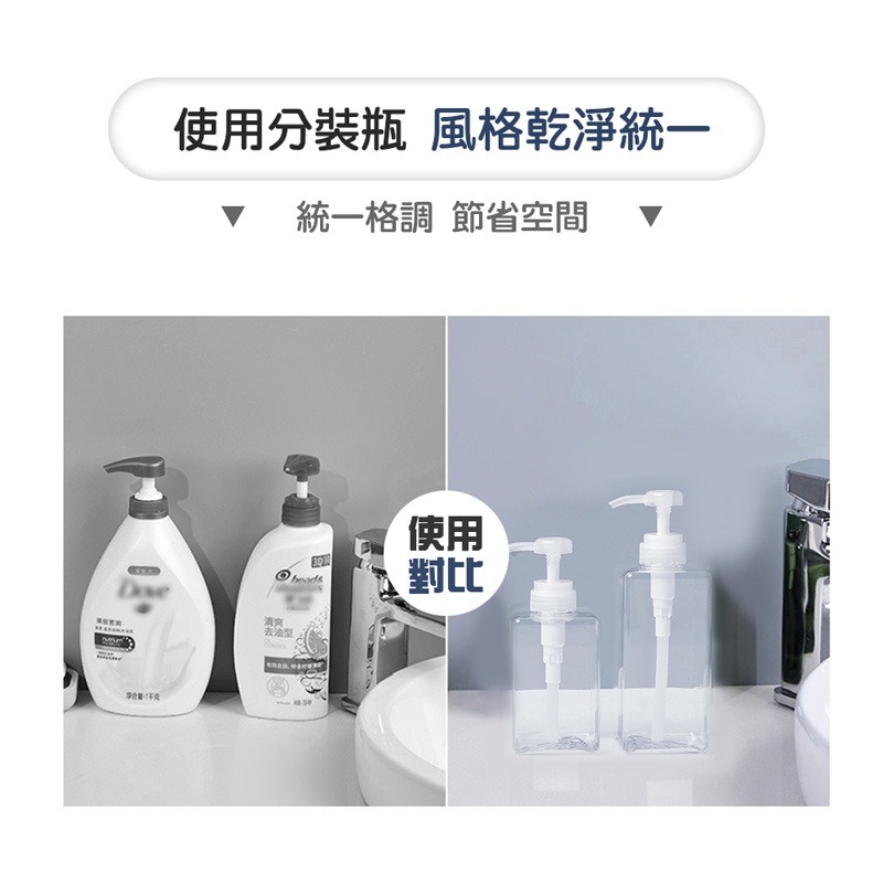 乳液按壓分裝瓶 按壓式乳液沐浴乳分裝瓶 按壓分裝四方瓶 洗髮精瓶 化妝品收納 日式分裝瓶 無印風分裝瓶 【WY0083】-細節圖4