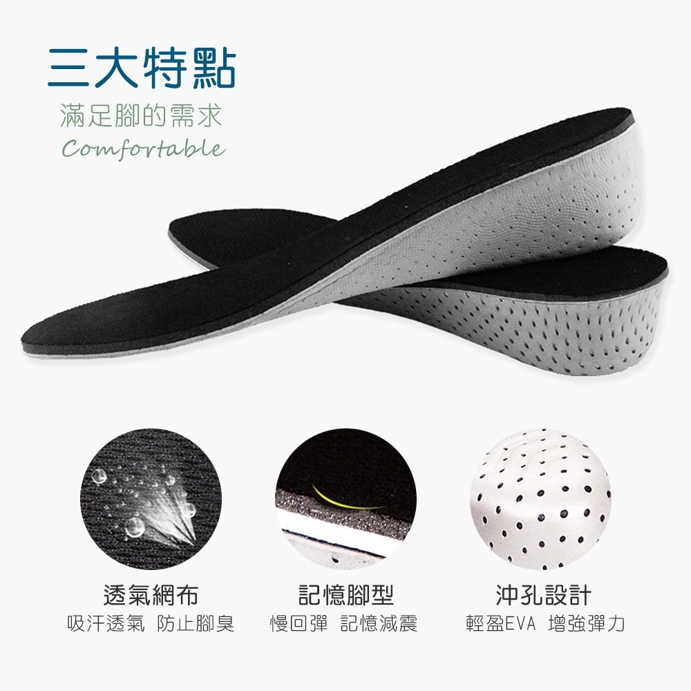 慢回彈增高鞋墊 舒適 記憶回彈增高鞋墊 增高墊 隱形鞋墊 隱形增高墊 內增高鞋墊 記憶鞋墊 後跟墊【FS0021】-細節圖5