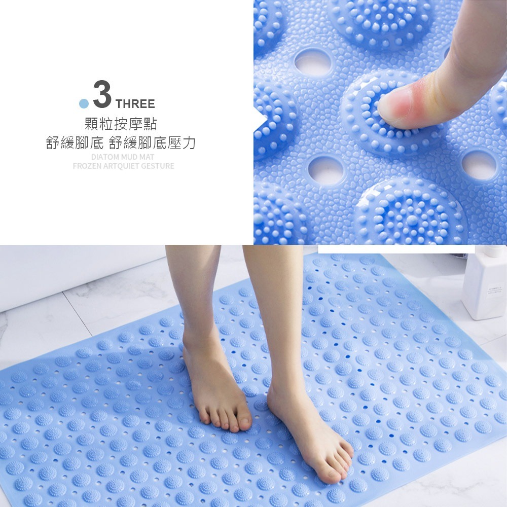 吸盤式 浴室按摩防滑墊 止滑墊 腳踏墊 廁所 浴室 防滑 踏墊 腳墊 墊子 防滑墊 按摩 排水 地墊【WY0044】-細節圖3