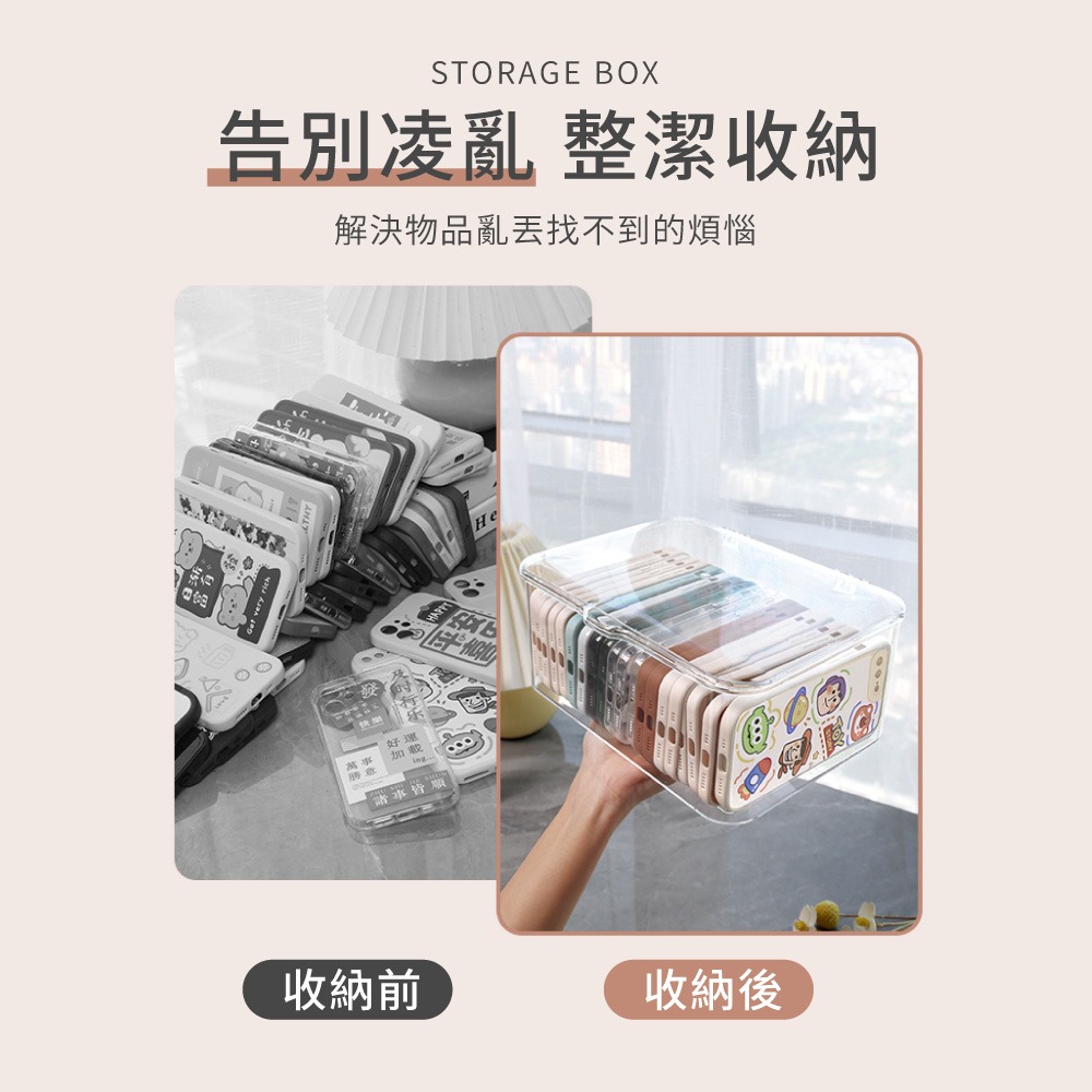 透明收納盒 翻蓋透明收納盒 帶蓋防塵 桌面收納盒 口罩收納盒 收納盒 透明盒 整理盒 防塵收納 儲物盒【SN0874】-細節圖6