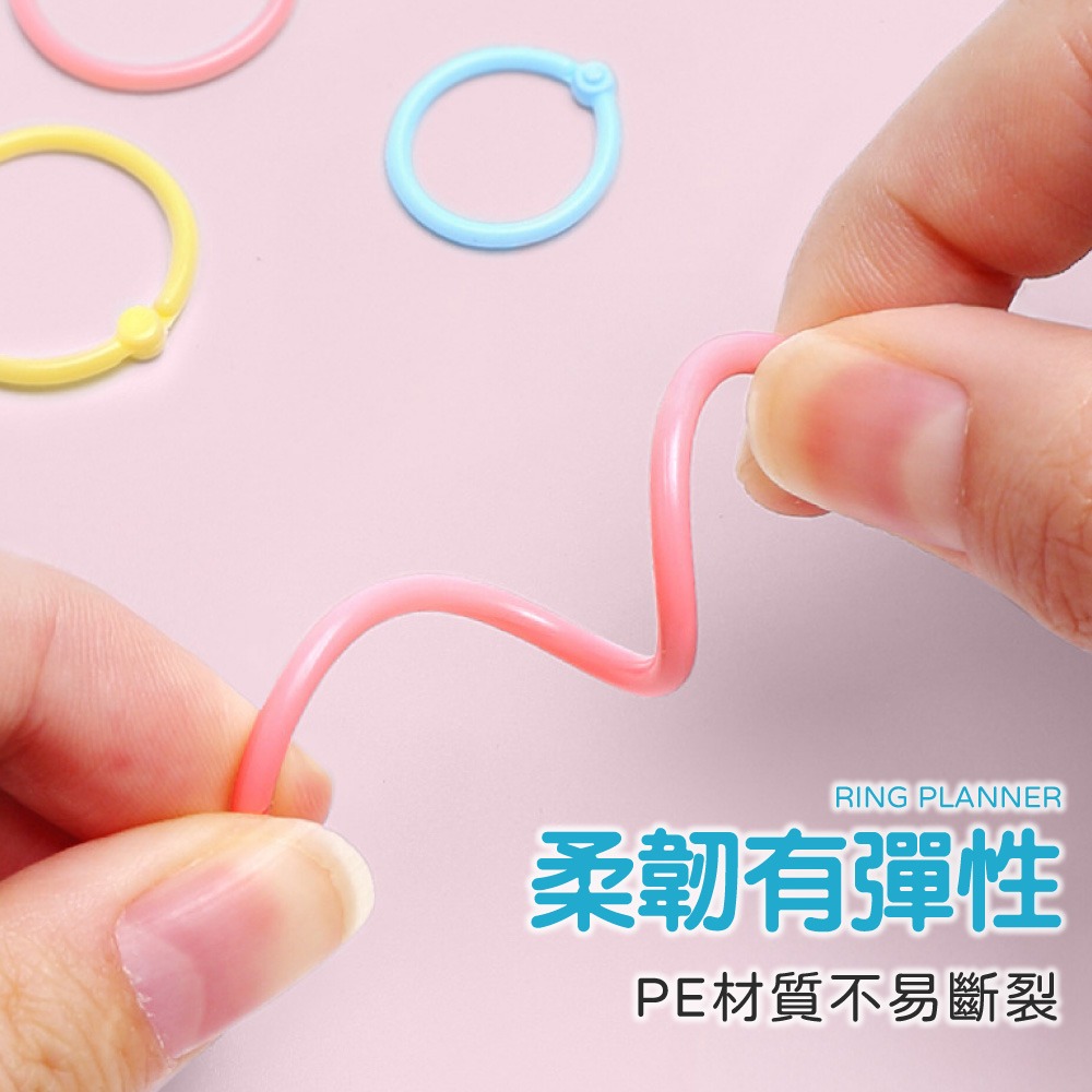 活頁環 活頁圈 筆記環 活頁收納圈 多功能活頁圈 彩色活頁環 裝訂環 32枚/盒 活頁 收納【WJ0231】-細節圖2