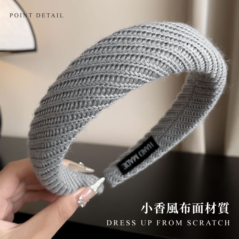 小香風髮箍 髮箍 頭箍  復古髮箍 韓系髮飾 毛呢髮箍 秋冬髮飾 氣質髮箍 小香風髮飾 【MF0142】-細節圖2