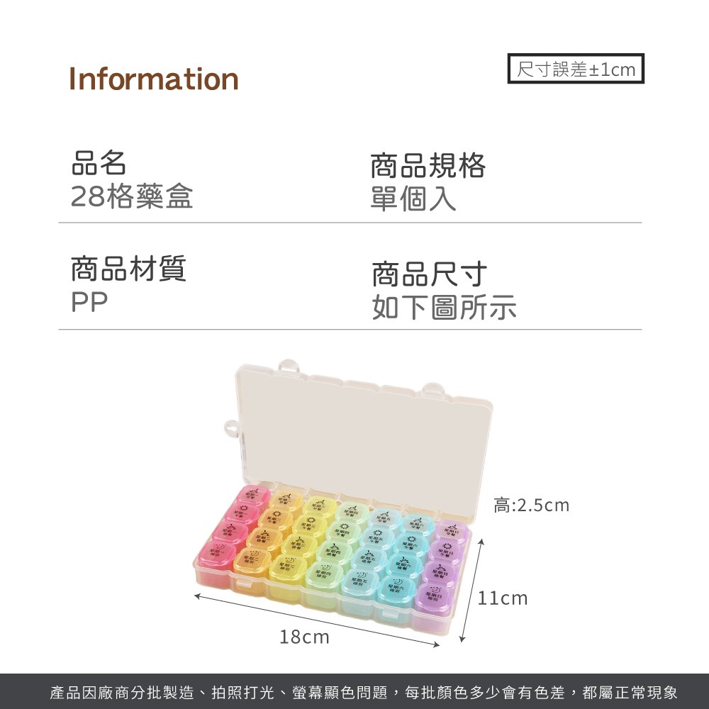 28格藥盒 一周藥盒 可分離藥盒 保健品分裝盒 藥盒 分裝藥盒 隨身藥盒 大容量 外出藥盒 旅行藥盒【JJ0946】-細節圖8