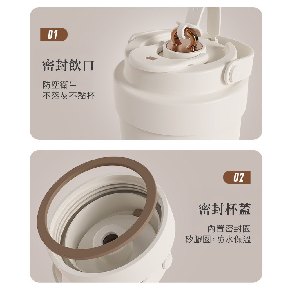 陶瓷保溫杯 保溫杯 不鏽鋼 咖啡杯 吸管杯 隨行杯 吸管保溫瓶 陶瓷杯 陶瓷 咖啡保溫瓶 不銹鋼【CC0617】-細節圖7