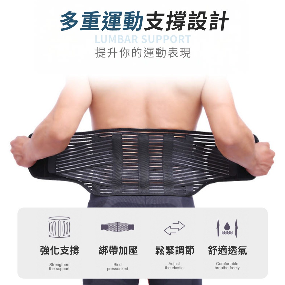 護腰 運動護腰 透氣支撐護腰 鋼條護腰 護腰束帶 雙向加壓腰帶 可拆護腰 支撐帶 健身護腰 運動護具【YD0071】-細節圖2