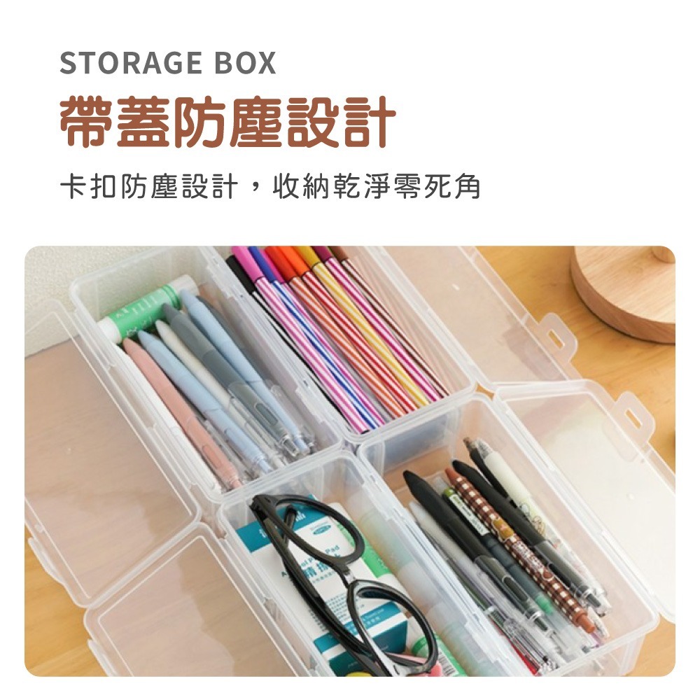 透明文具收納盒 文具收納盒 大容量 鉛筆收納盒 透明 收納盒 桌面整理盒 收納整理 筆盒 分類收納盒【WJ0234】-細節圖2