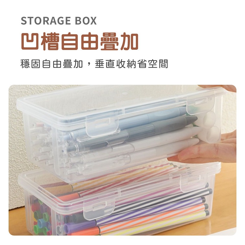 透明文具收納盒 文具收納盒 大容量 鉛筆收納盒 透明 收納盒 桌面整理盒 收納整理 筆盒 分類收納盒【WJ0234】-細節圖4
