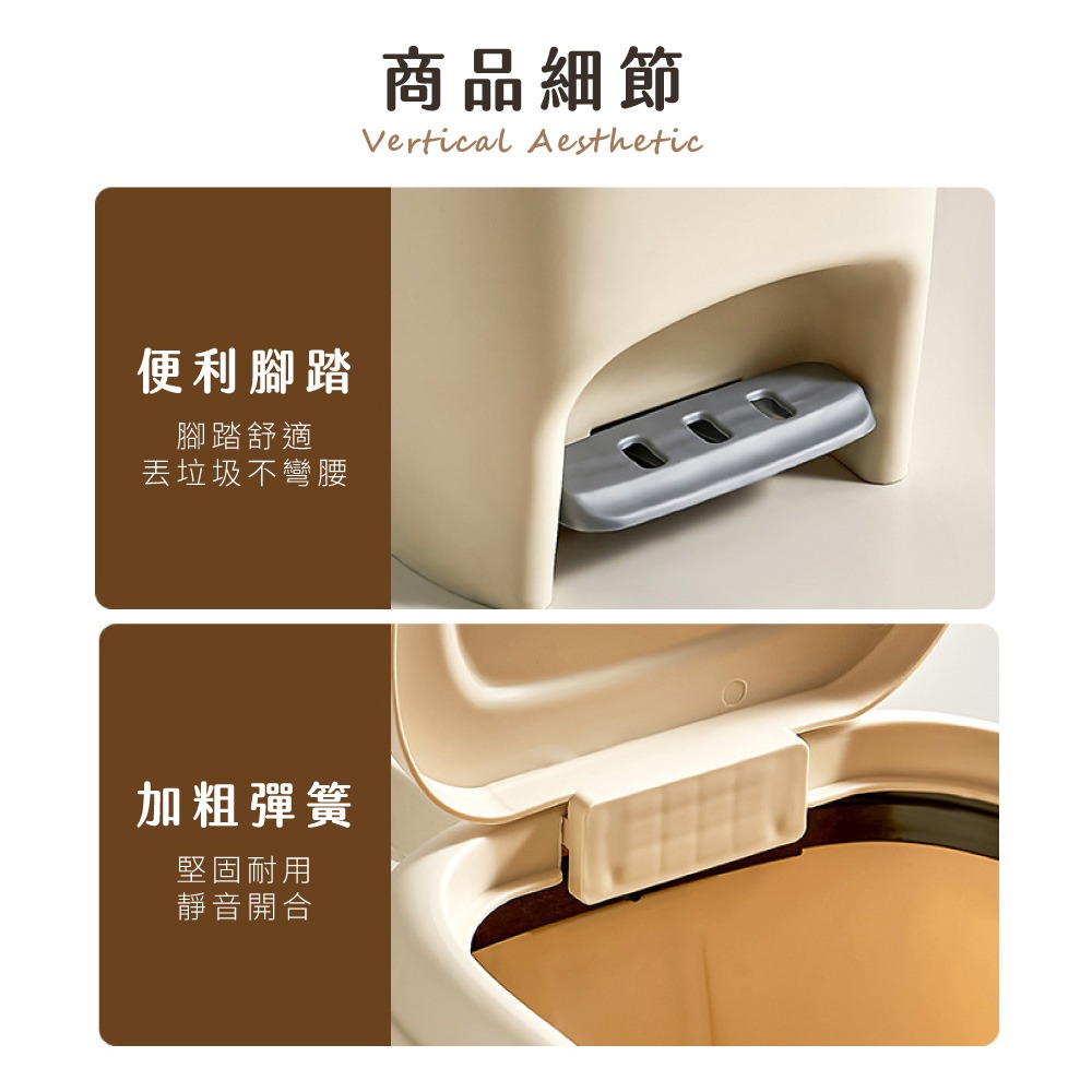 腳踏式 垃圾桶 雙開垃圾桶 大容量 垃圾桶 日式 方形垃圾桶 有蓋垃圾桶 防水 垃圾筒 8L 15L 【JJ0965】-細節圖7